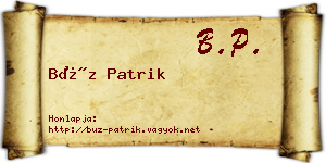 Búz Patrik névjegykártya