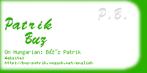 patrik buz business card